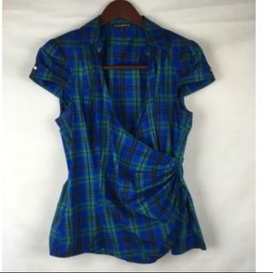 Express Split V-Neck Short Sleeve Blouse